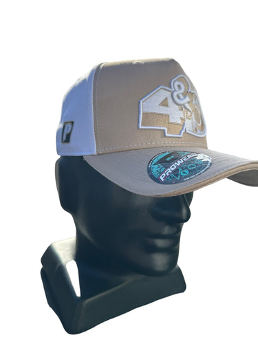 4 & Rotary White Tan Hat Curved